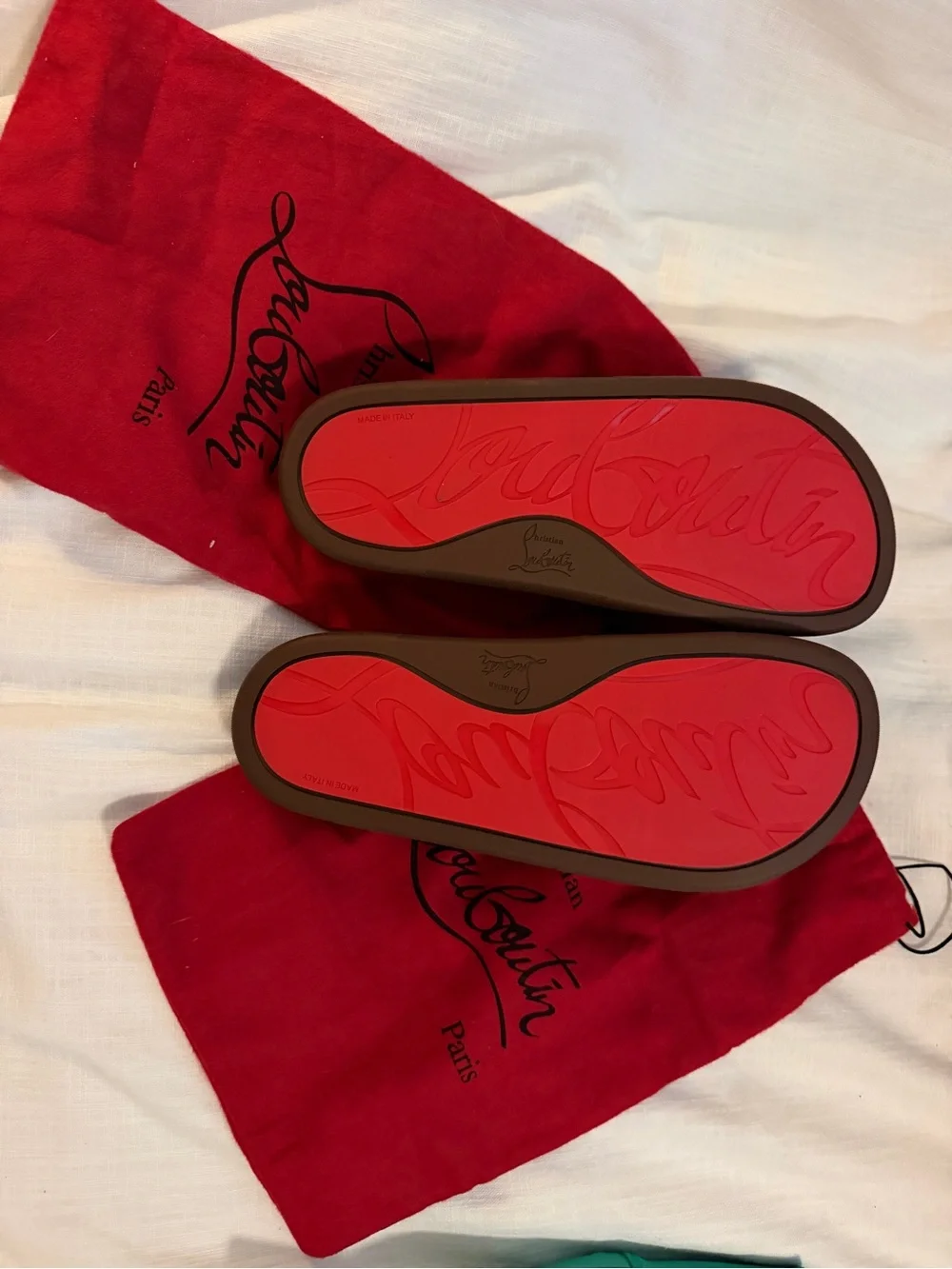 Christian Louboutin Brown Studded Men’s Slide Sandals